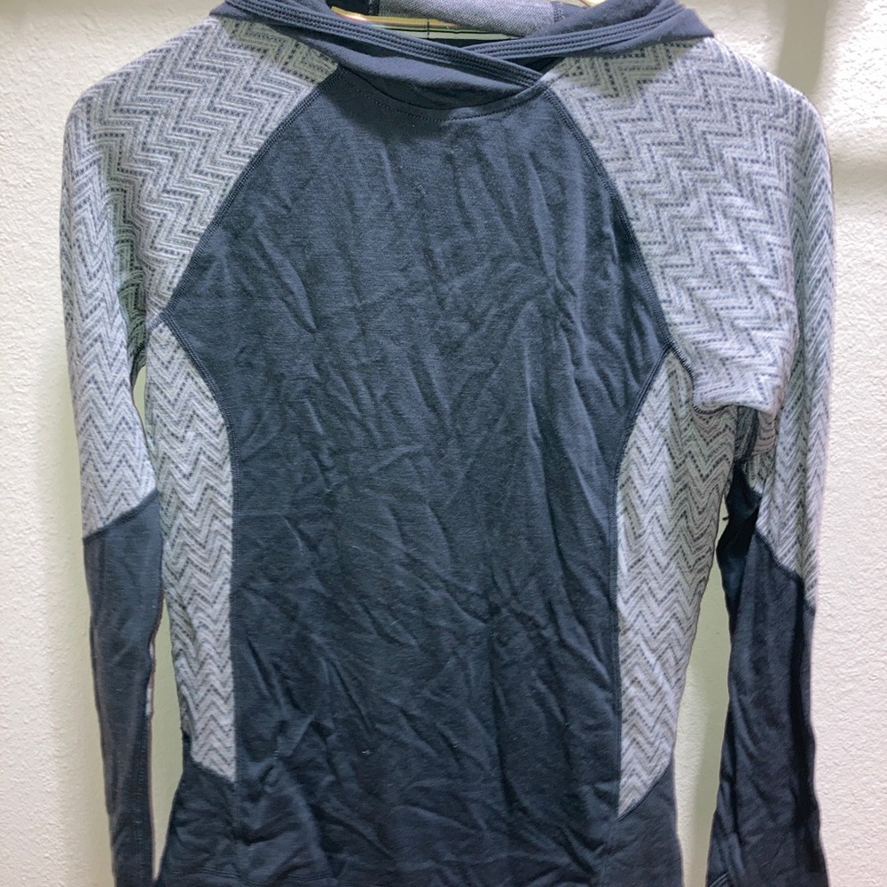 Smartwool Merino Hoody Grey Zigzag Pattern